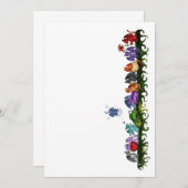 たくさんのかわいいドラゴンの招待 招待状 (正面/裏面)