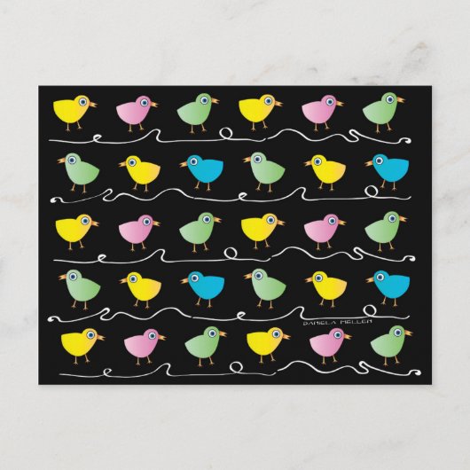 たくさんのひよこはがき ポストカード (正面)