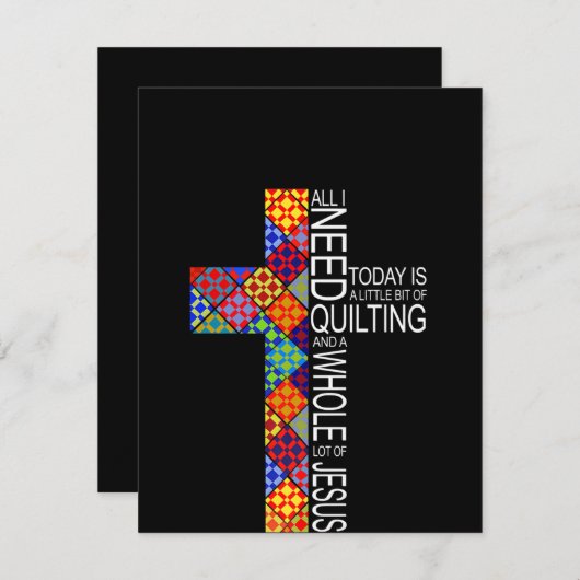 たくさんのイエスとキルティング裁縫 サンキューカード (正面/裏面)