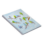 たくさんのカラフルインコ – かわいい小鳥 ノートブック (右側)