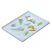 たくさんのカラフルインコ – かわいい小鳥 ノートブック (左側)