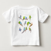 たくさんのカラフルインコ – かわいい小鳥 ベビーTシャツ (裏面)