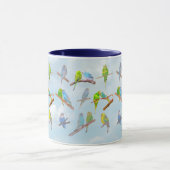 たくさんのカラフルインコ – かわいい小鳥 マグカップ (中央)