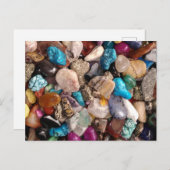 たくさんのカラフル面白い磨き石 ポストカード (正面/裏面)
