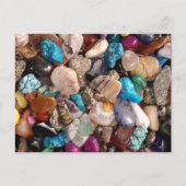 たくさんのカラフル面白い磨き石 ポストカード (正面)
