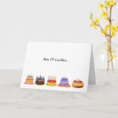 たくさんのキャンドル祝のお誕生日ケーキ カード (黄色い花)