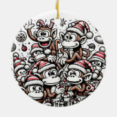 たくさんのクリスマスサル セラミックオーナメント (裏面)