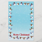 たくさんのクリスマス雪だるま 便箋 (正面)