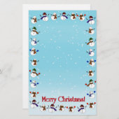 たくさんのクリスマス雪だるま 便箋 (正面/裏面)