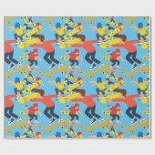たくさんのスケートボーダー ラッピングペーパー (フラット)