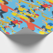 たくさんのスケートボーダー ラッピングペーパー (角)