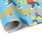 たくさんのスケートボーダー ラッピングペーパー (ロールコーナー)