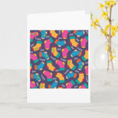 たくさんのソックスのグリーティングカード カード (黄色い花)