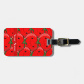 たくさんのトマトかわいいパターンスケッチ ラゲッジタグ (正面横)