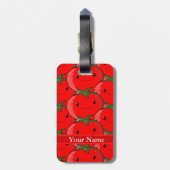 たくさんのトマトかわいいパターンスケッチ ラゲッジタグ (裏面縦)