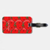たくさんのトマトかわいいパターンスケッチ ラゲッジタグ (裏面横)