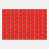 たくさんのトマトかわいいパターンスケッチ ラッピングペーパーシート (正面3)