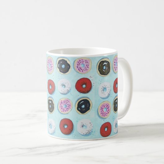 たくさんのドーナツのコーヒー・マグ コーヒーマグカップ (正面右)