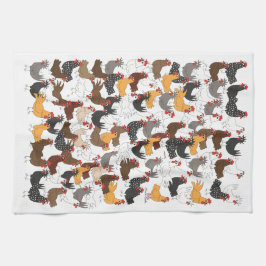 たくさんのニワトリ – キッチンタオル垂直 キッチンタオル