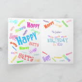 たくさんのハッピーネームを追加Cheeryハッピーバースデー カード (内部)