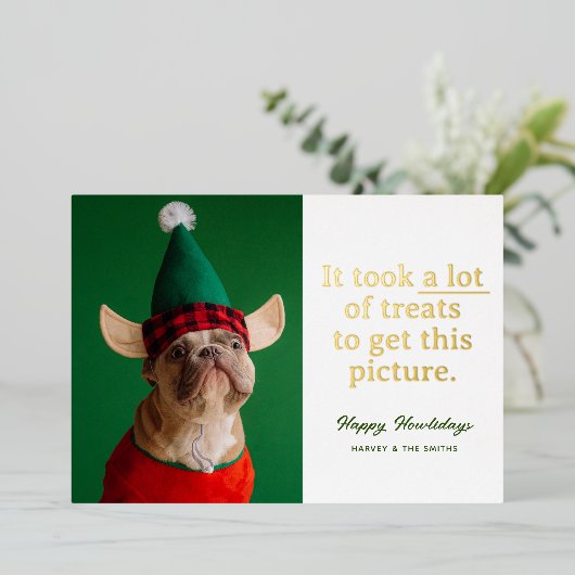 たくさんのハッピーハウリデイズペットおもしろい 箔シーズンカード (立ち正面)