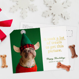 たくさんのハッピーハウリデイズペットおもしろい 箔シーズンポストカード