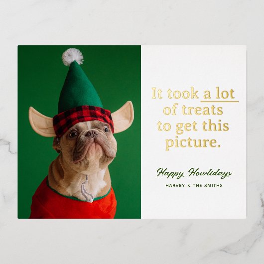たくさんのハッピーハウリデイズペットおもしろい 箔シーズンポストカード (正面)