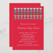 たくさんのハートバレンタインデイ招待状 招待状 (正面/裏面)