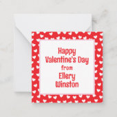 たくさんのハート教室バレンタインデーのカード ノートカード (正面)