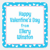 たくさんのハート教室バレンタインデー スクエアシール (正面)