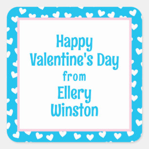 たくさんのハート教室バレンタインデー スクエアシール