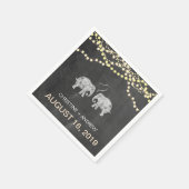 たくさんのラブゾウの光の列カスタム列 スタンダードカクテルナプキン (角)