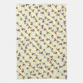 たくさんの可愛い雪だるまクリスマス キッチンタオル (縦)