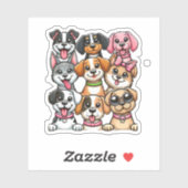 たくさんの子犬 シール (シート)