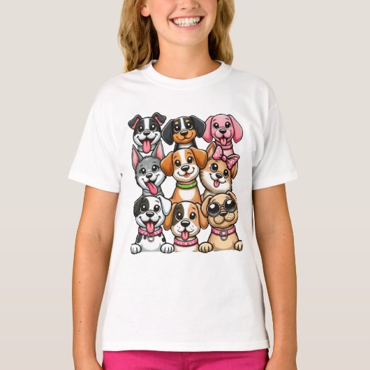 たくさんの子犬 Tシャツ (正面)