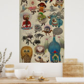 たくさんの小さな生き物がお互いの上に怖い ポスター (キッチン)