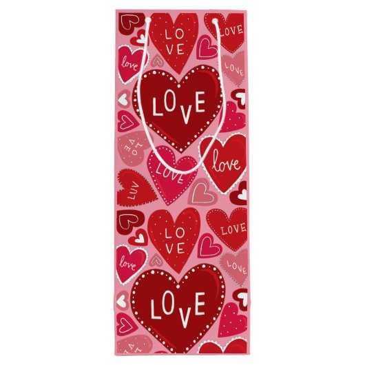 たくさんの愛とハート ワインギフトバッグ (裏面)