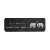 たくさんの愛の象結婚のカップルの黒板 ラベル (正面)