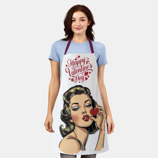 たくさんの愛情を加える エプロン (着用した状態)