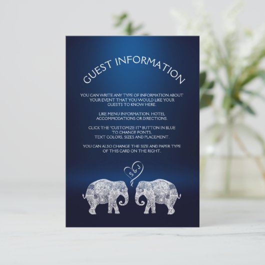 たくさんの愛/象のカップルの結婚挿入カード エンクロージャーカード (スタンド正面)
