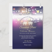 たくさんの愛/象のカップルインディアン結婚 招待状 (正面)