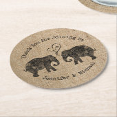 たくさんの愛 | Elephant Coule結婚式の引き出物 ラウンドペーパーコースター (アングル)