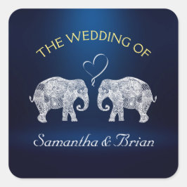 たくさんの愛 | Elephant Night 結婚 Lightのカスタム スクエアシール