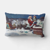 たくさんの本を届けるサンタ ランバークッション (裏面)