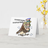 たくさんの本 カード (黄色い花)