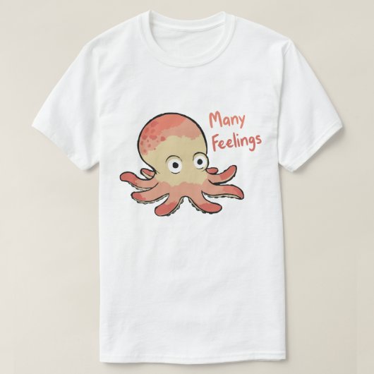 たくさんの気持ちタコ Tシャツ (デザイン正面)