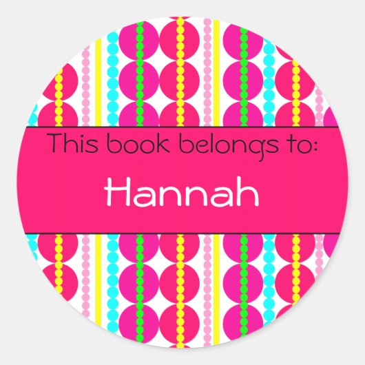 たくさんの点!ブックラベル ラウンドシール (正面)