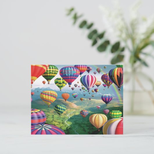 たくさんの熱気球はがき ポストカード (スタンド正面)