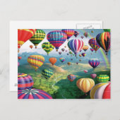たくさんの熱気球はがき ポストカード (正面/裏面)