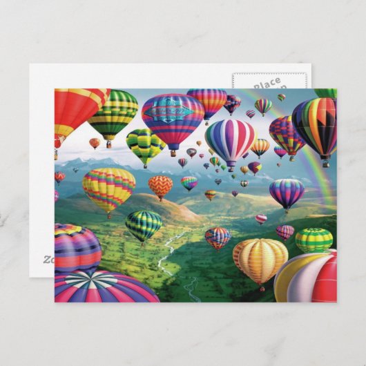 たくさんの熱気球はがき ポストカード (正面/裏面)